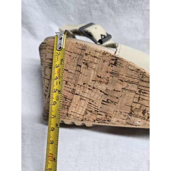 CROCS A-Leigh Beige Cork Wedge Sling Back Sandals Womens Size 7 - Picture 8 of 11